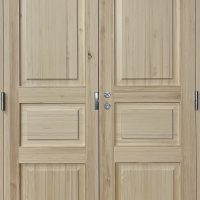 Jykevä pariovi puuvalmiina